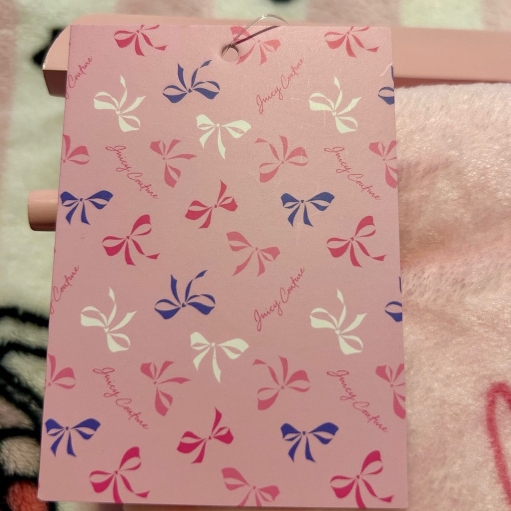 Juicy Couture Pink Bow Pastel Plush Blanket